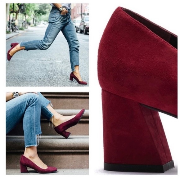 Stuart Weitzman Shoes - Stuart Weitzman MaryMid Bordeaux Suede Pump SZ 12
